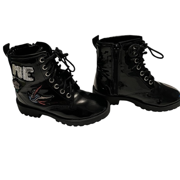 Patent Leather Patch Work Boots - Picture 7 of 9